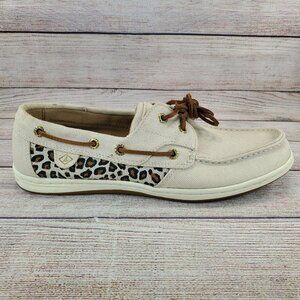 Sperry Songfish Boats Shoes Cheetah Print Women's Size 9.5